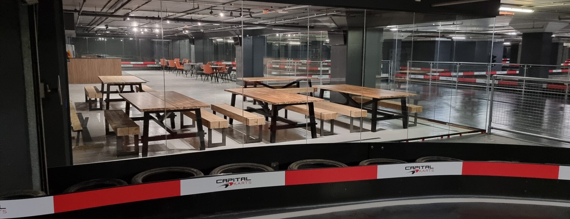 Cafe at Go Karting at Canary Wharf, London Cafe at Go Karting at Canary Wharf, London